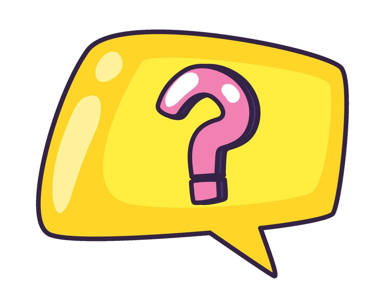 Question mark speech bubble cartoon icon illustration design vector