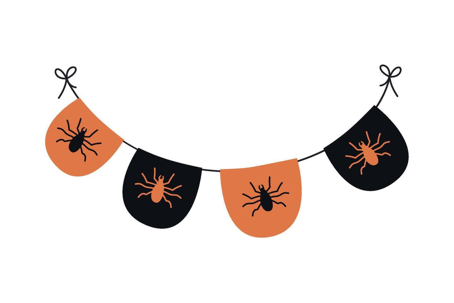 Halloween banner with spider and black and orange vector
