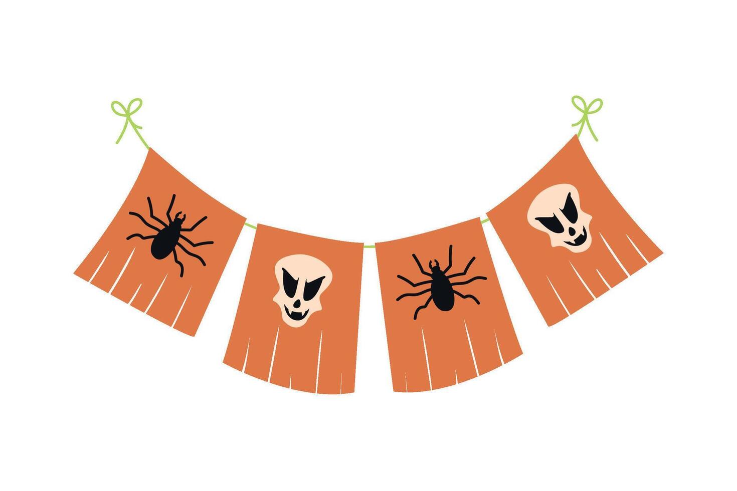 Halloween banner with spider and skull vector