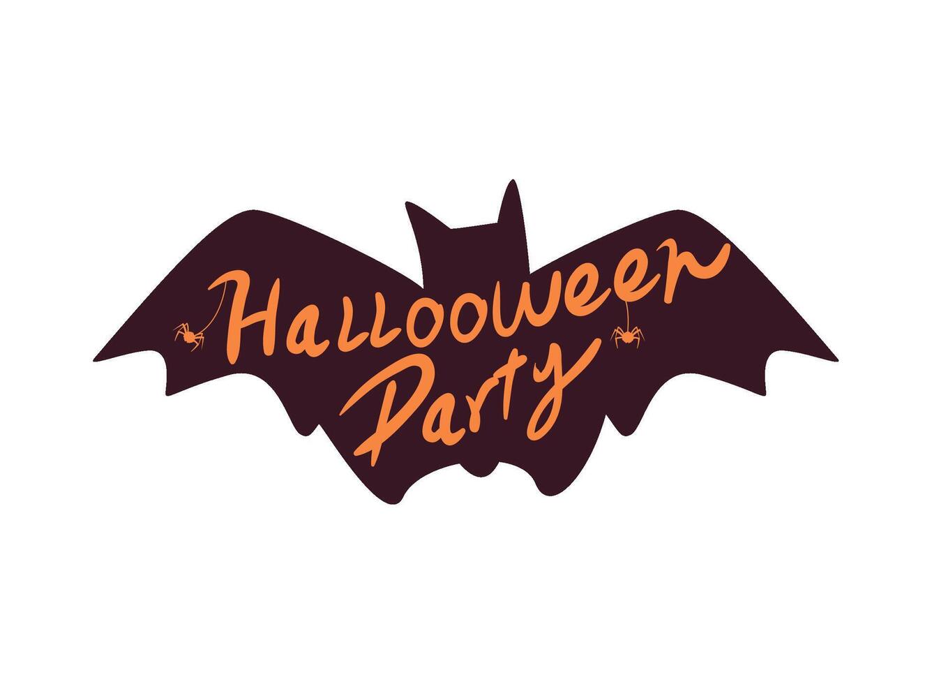 Halloween party logo with bat vector