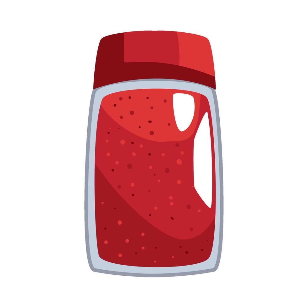 A jar of red sauce on a white background vector