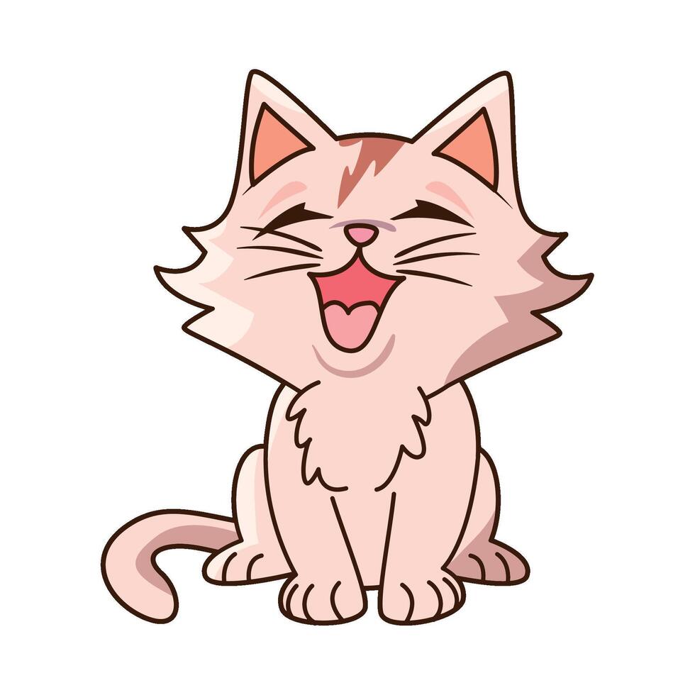 A cartoon cat with its mouth open vector
