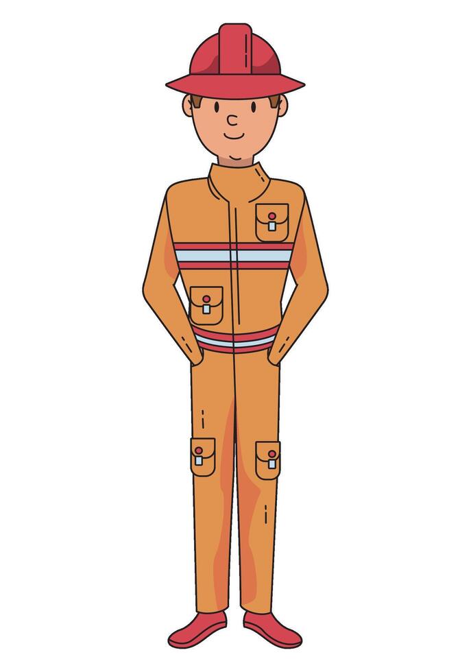 Fireman in uniform illustration vector