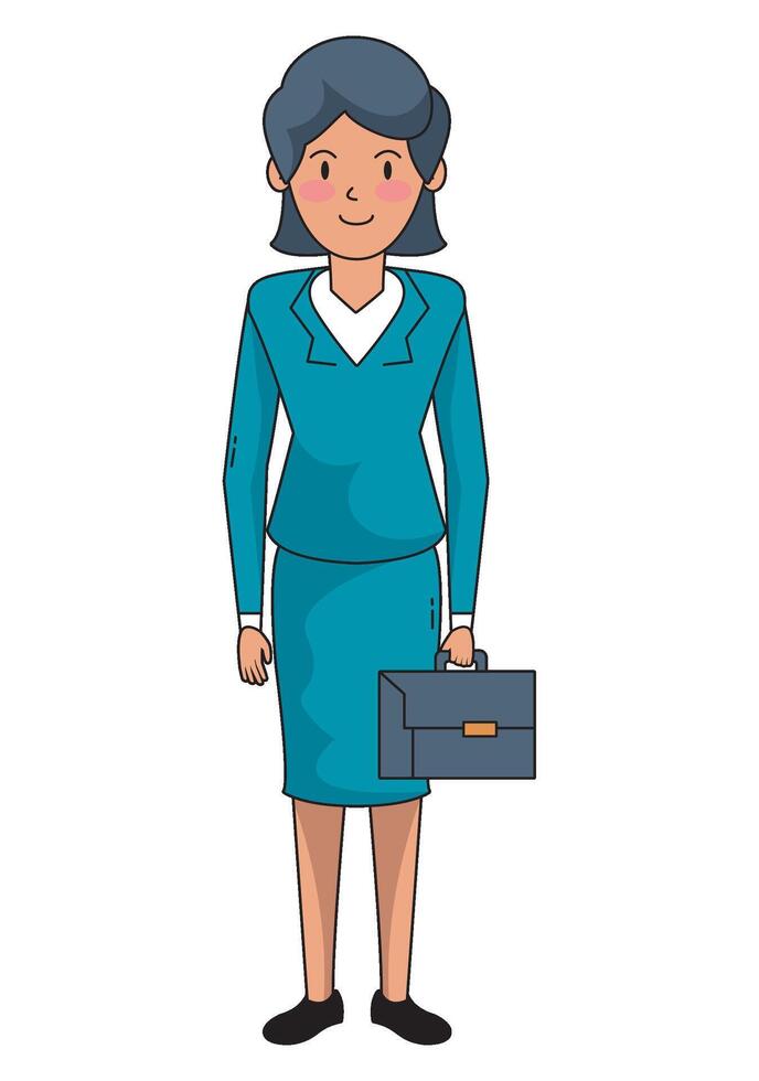 An illustration of a woman in business attire vector