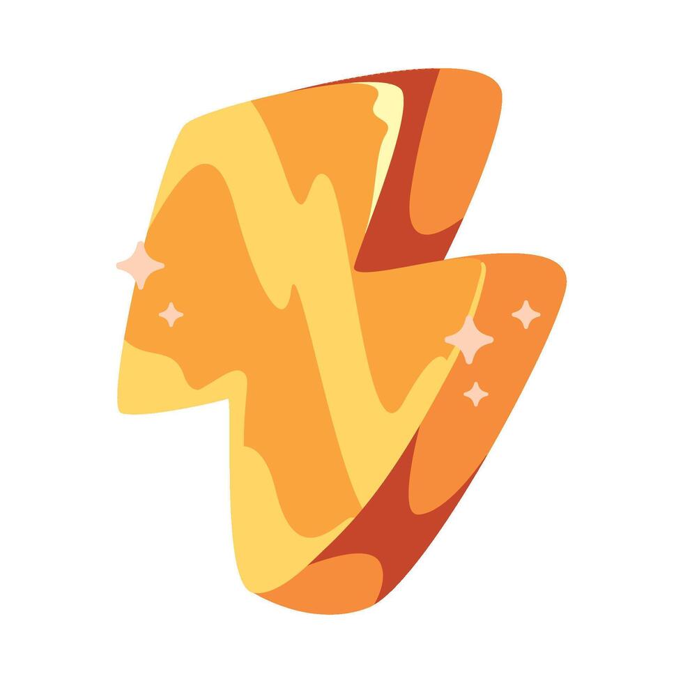 A lightning bolt with orange and yellow pieces vector