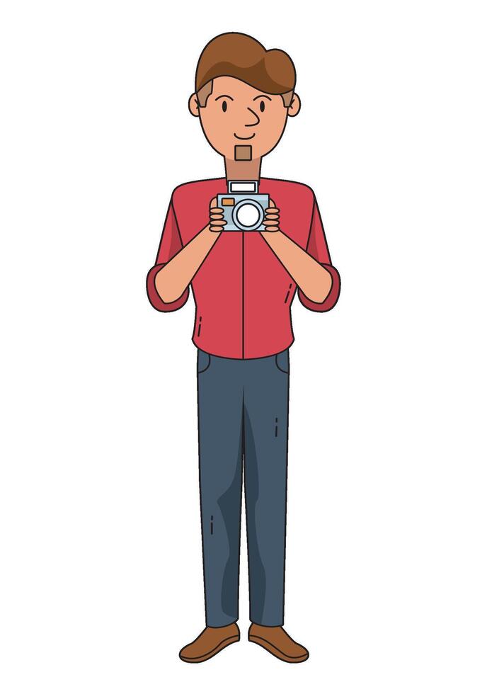 Man with camera illustration design vector
