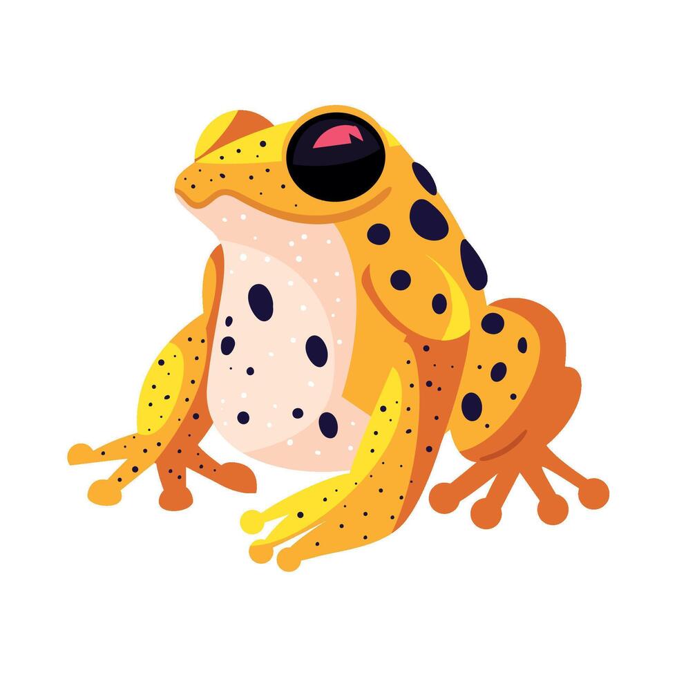 A cartoon frog with black spots on its back vector