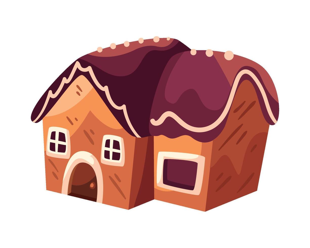 Gingerbread house illustration isolated on white background vector