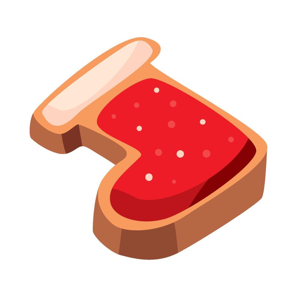 A red jelly sandwich with a red jelly inside vector