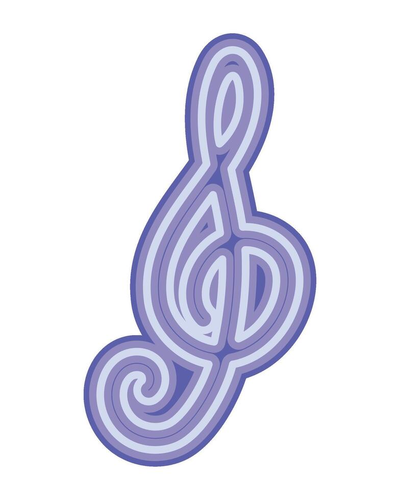 A purple musical note with a treble clef vector