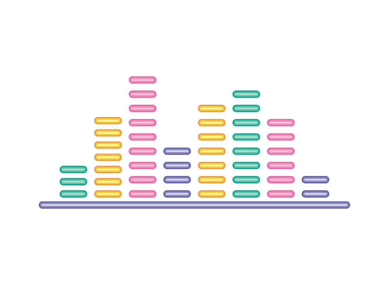 A colorful musical equalizer icon on a white background vector