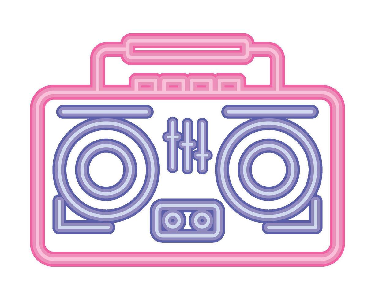 A pink and purple boombox icon vector