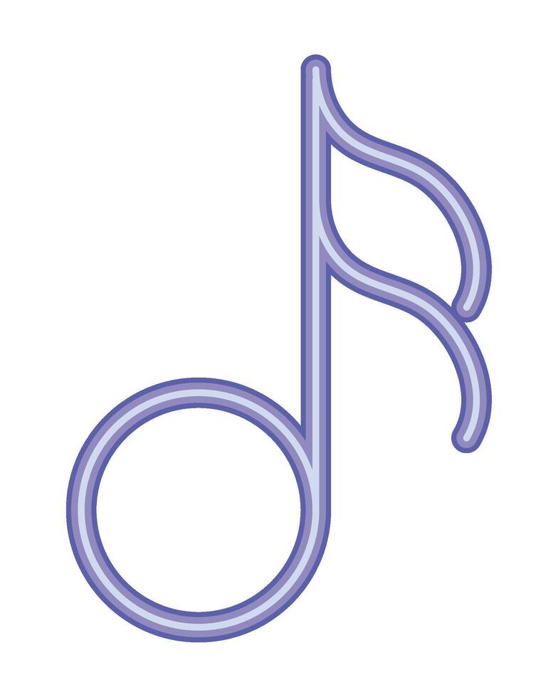 A musical note with a purple outline vector