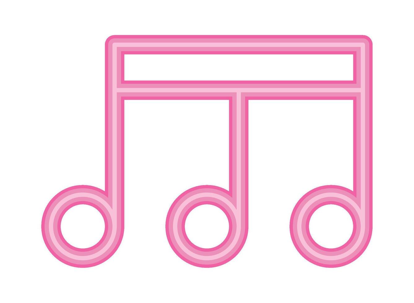 A pink musical note icon on a white background vector