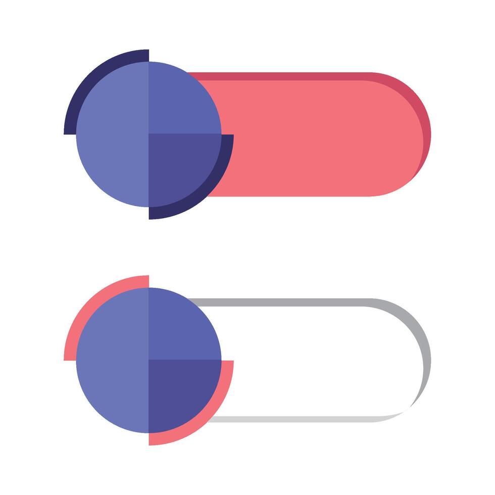 Two buttons with different colors and shapes vector