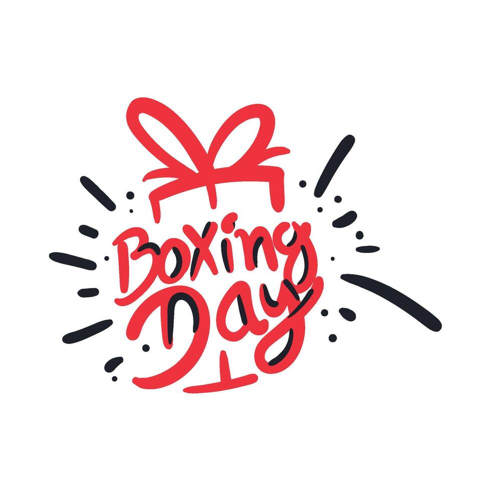 Boxing day logo with a gift box vector