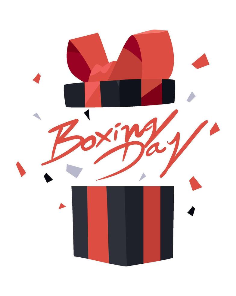 Boxing day logo with a gift box vector