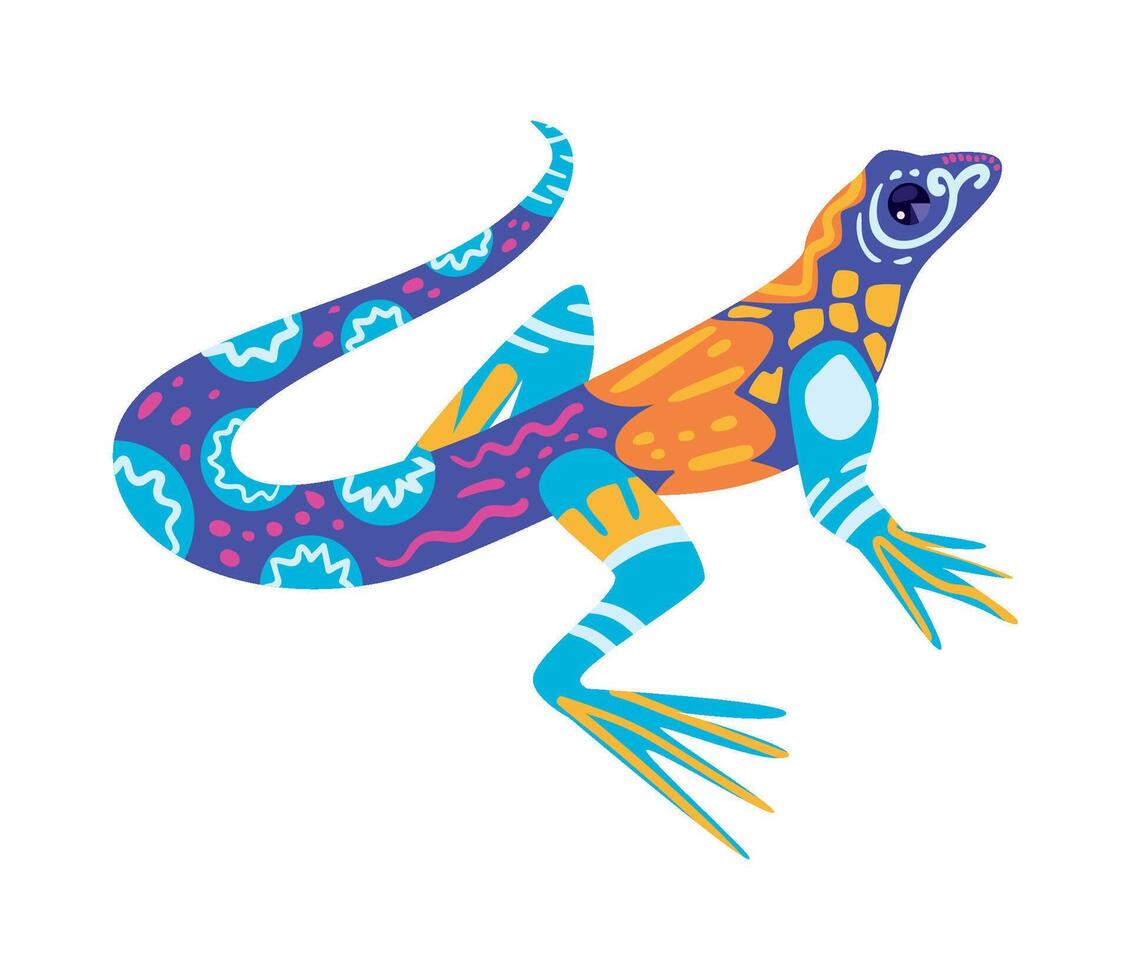 Colorful lizard illustration on white background vector