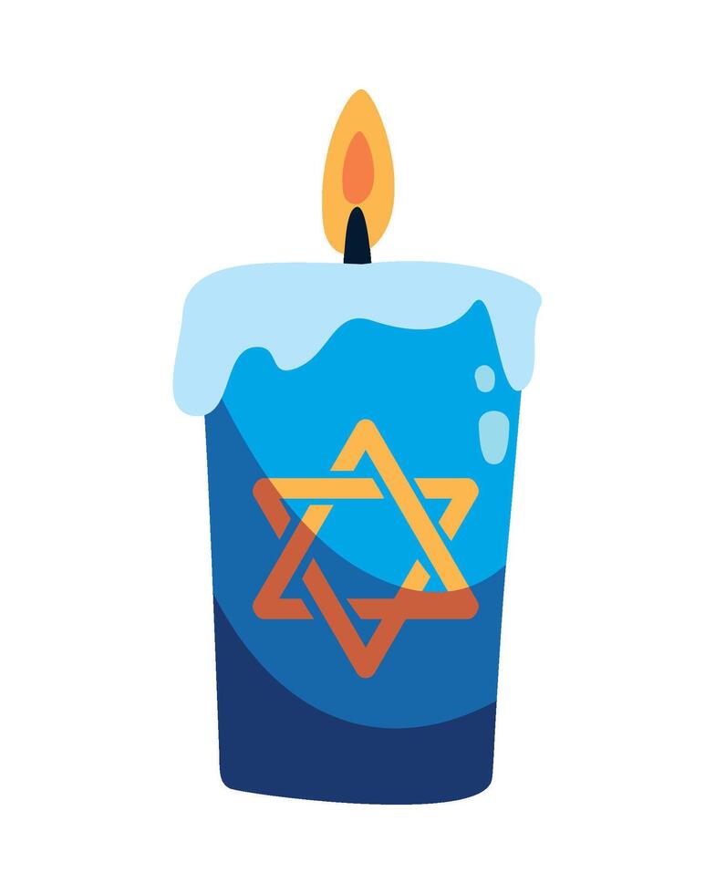 Jewish holiday candle with star of david illustration vector