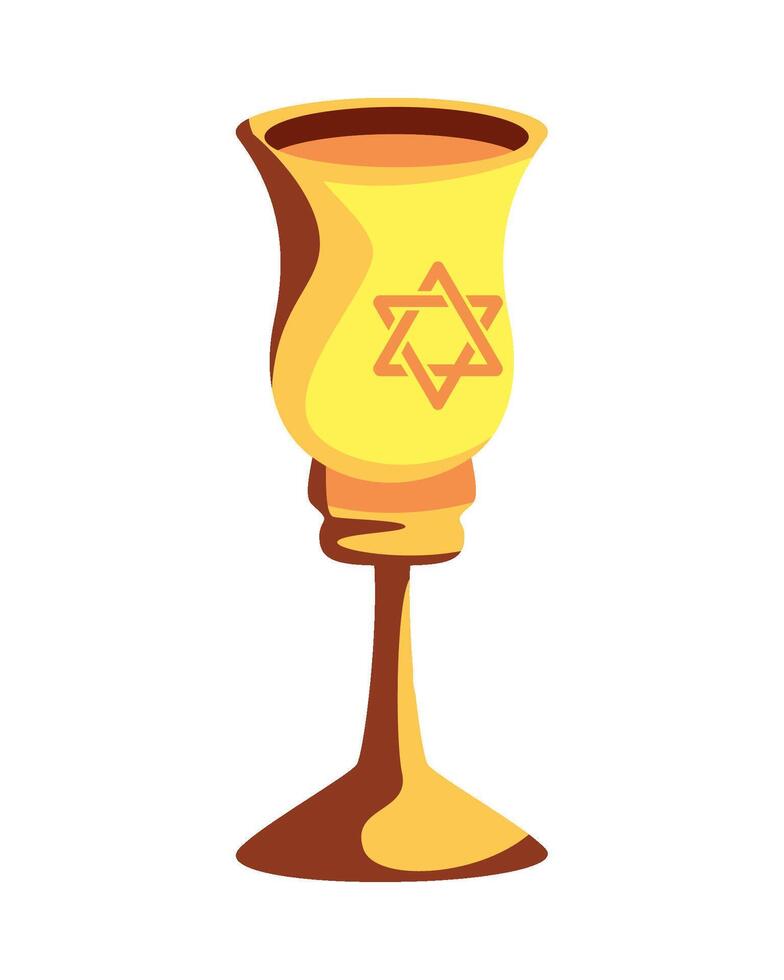 Jewish holy water cup with star of david illustration vector