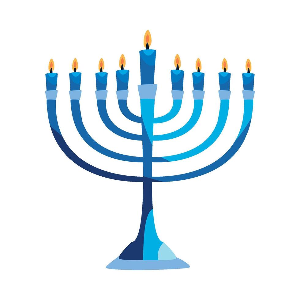 A menorah with five candles on it vector