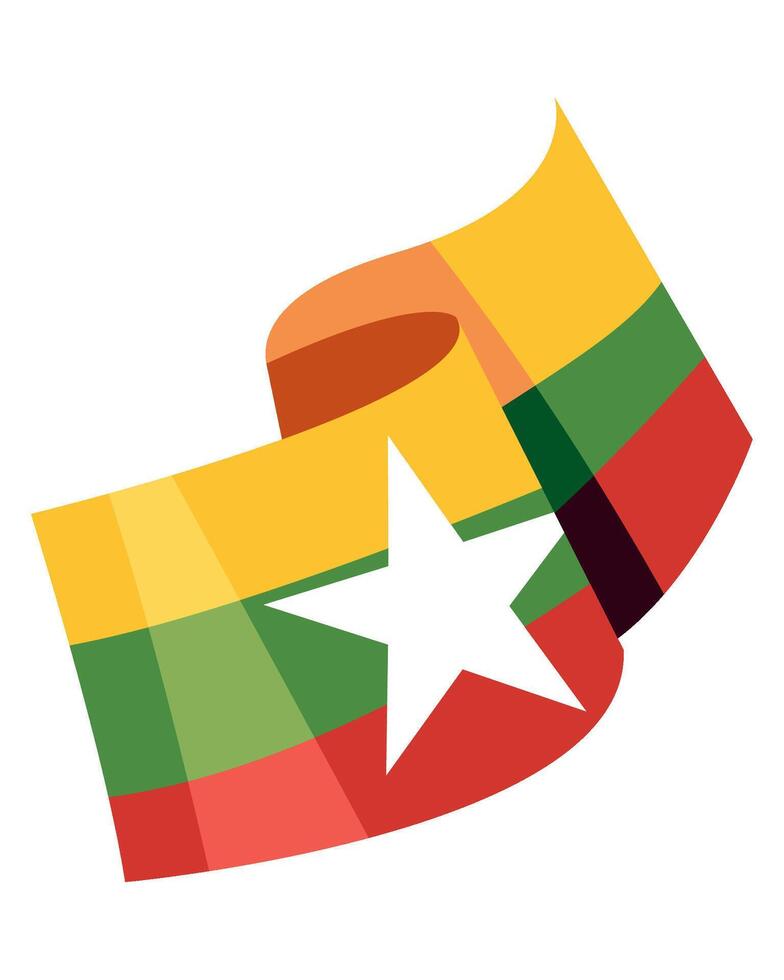 Myanmar flag illustration vector