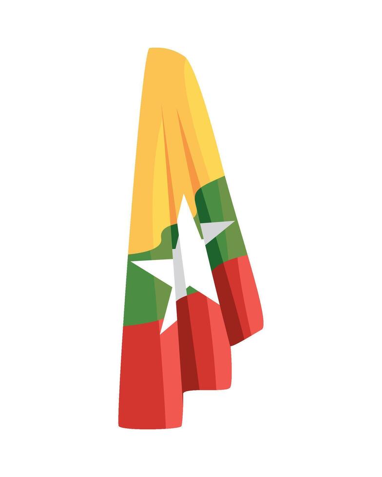 Myanmar flag, illustration on a white background vector