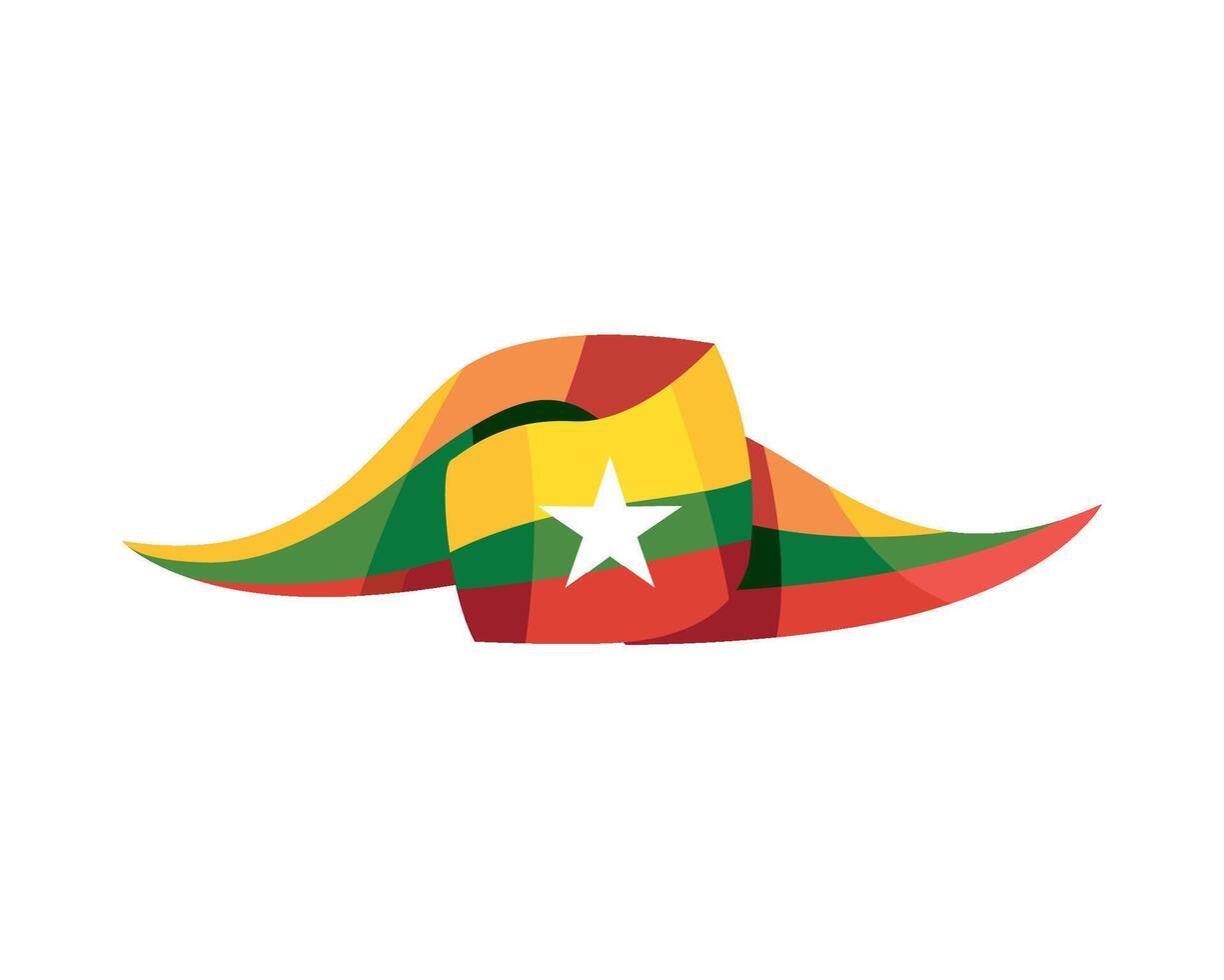 Myanmar flag, illustration on a white background vector