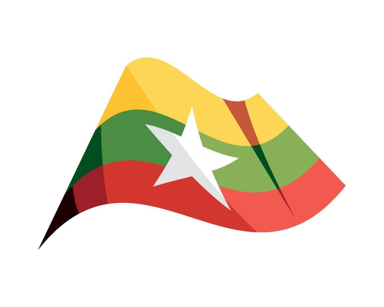 Myanmar flag, illustration on white background vector