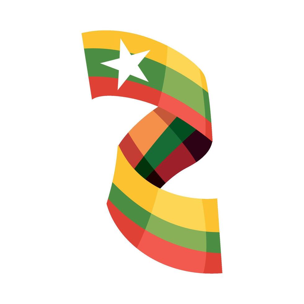 Myanmar flag, illustration on white background vector
