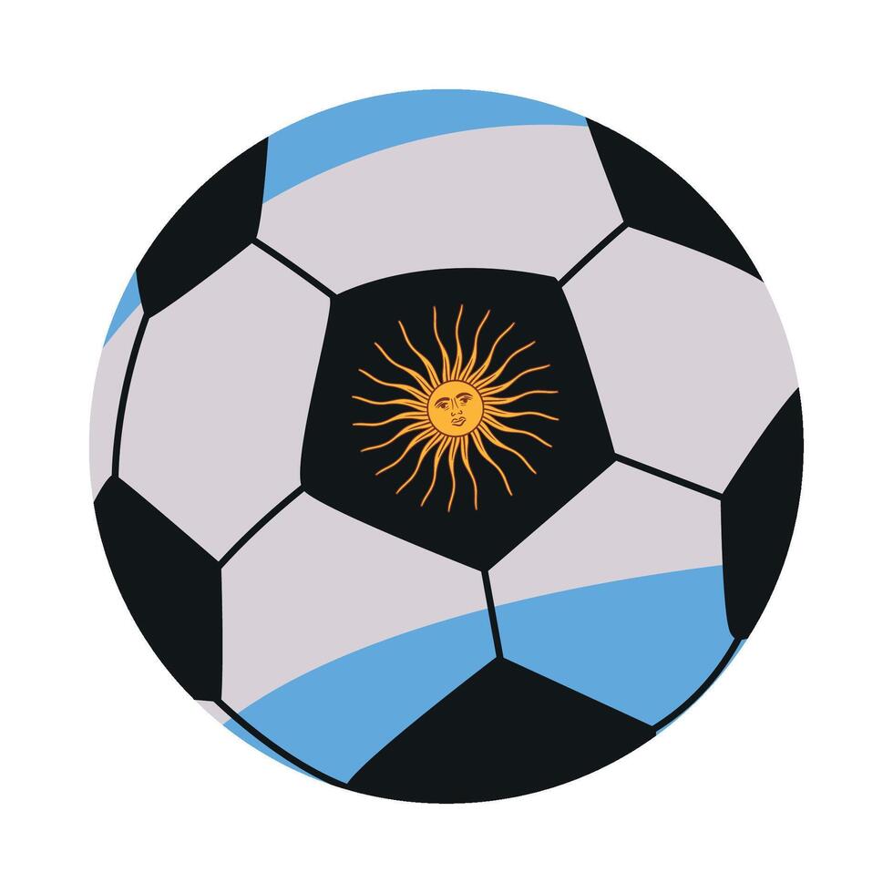 Argentina flag soccer ball illustration vector