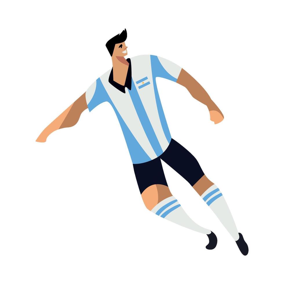 Football player in argentina uniform illustration vector