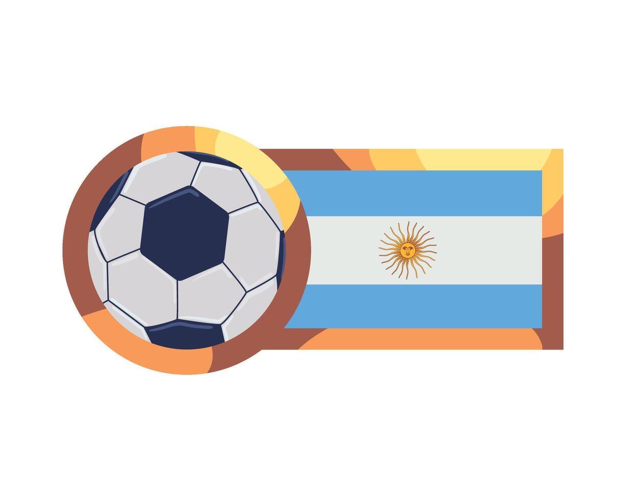 Argentina soccer ball with flag illustration vector