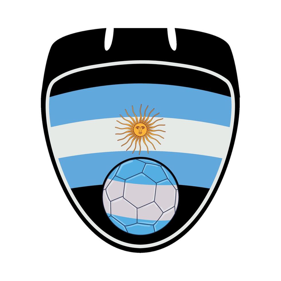 The flag of argentina with a soccer ball vector