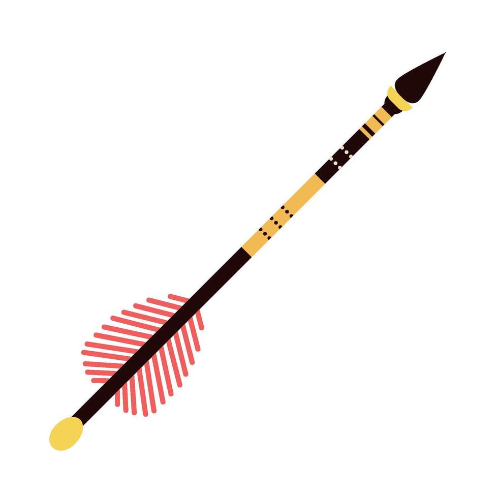 An arrow with a red and black tip vector