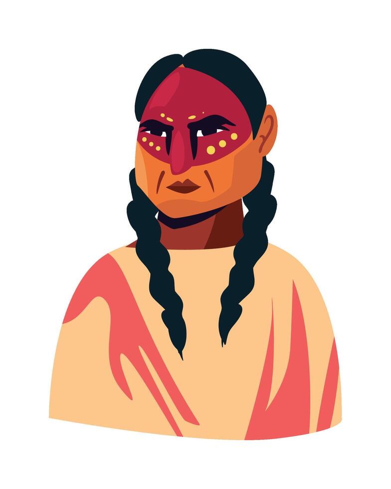 An illustration of a native american woman vector
