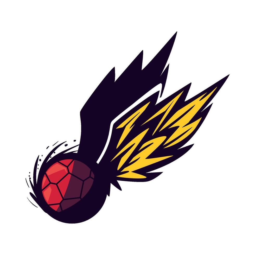 A soccer ball with lightning coming out of it vector