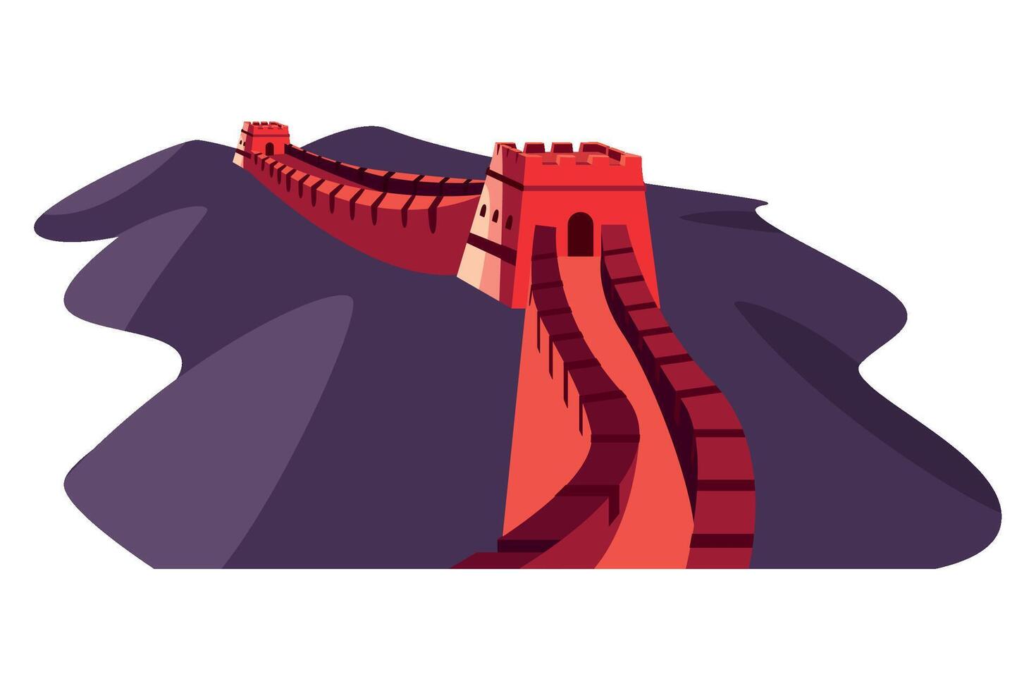 The great wall of china is shown in this illustration vector