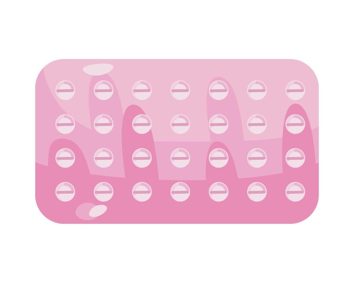 Pill pack icon in cartoon style on a white background vector