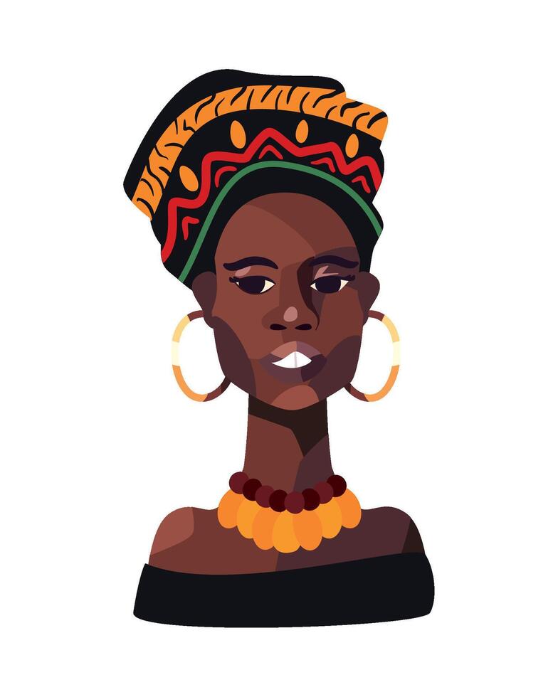 An african woman in a head wrap vector