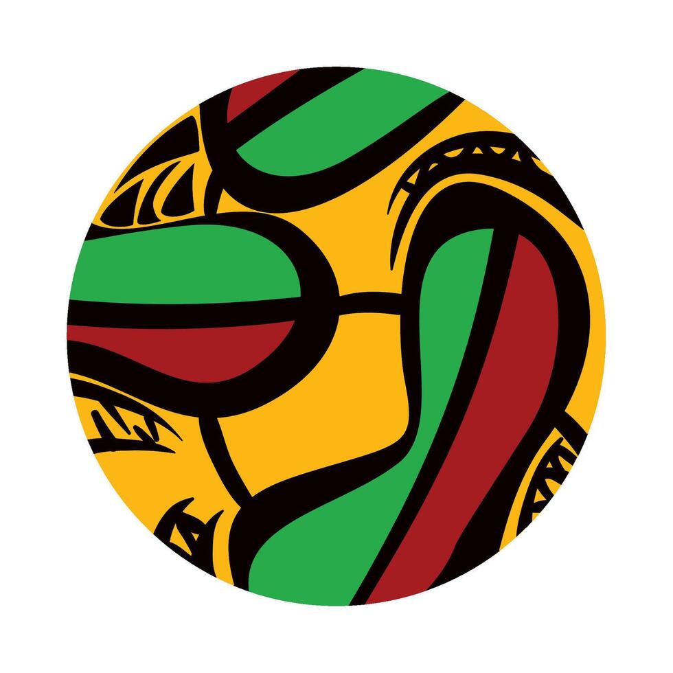 A colorful soccer ball with a tribal design vector