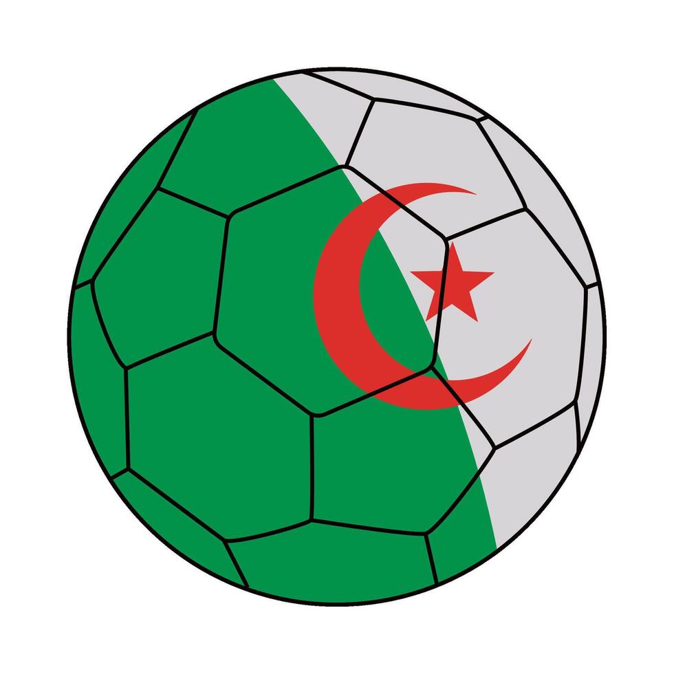 Algeria flag soccer ball illustration vector