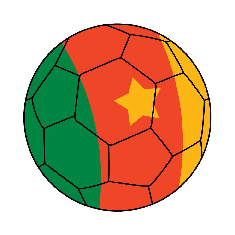 Cameroon flag soccer ball illustration vector