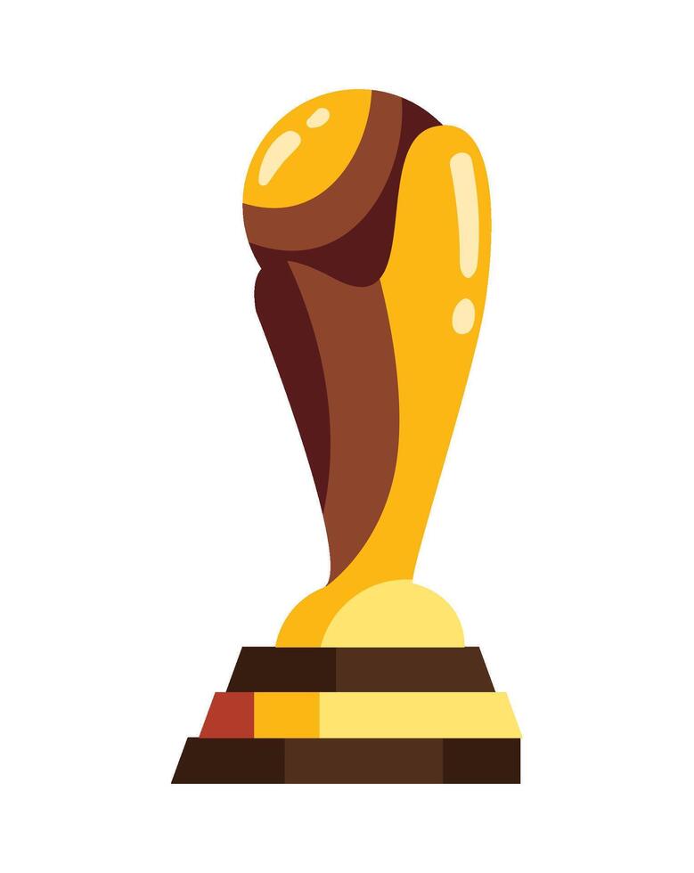 A golden trophy on a white background vector