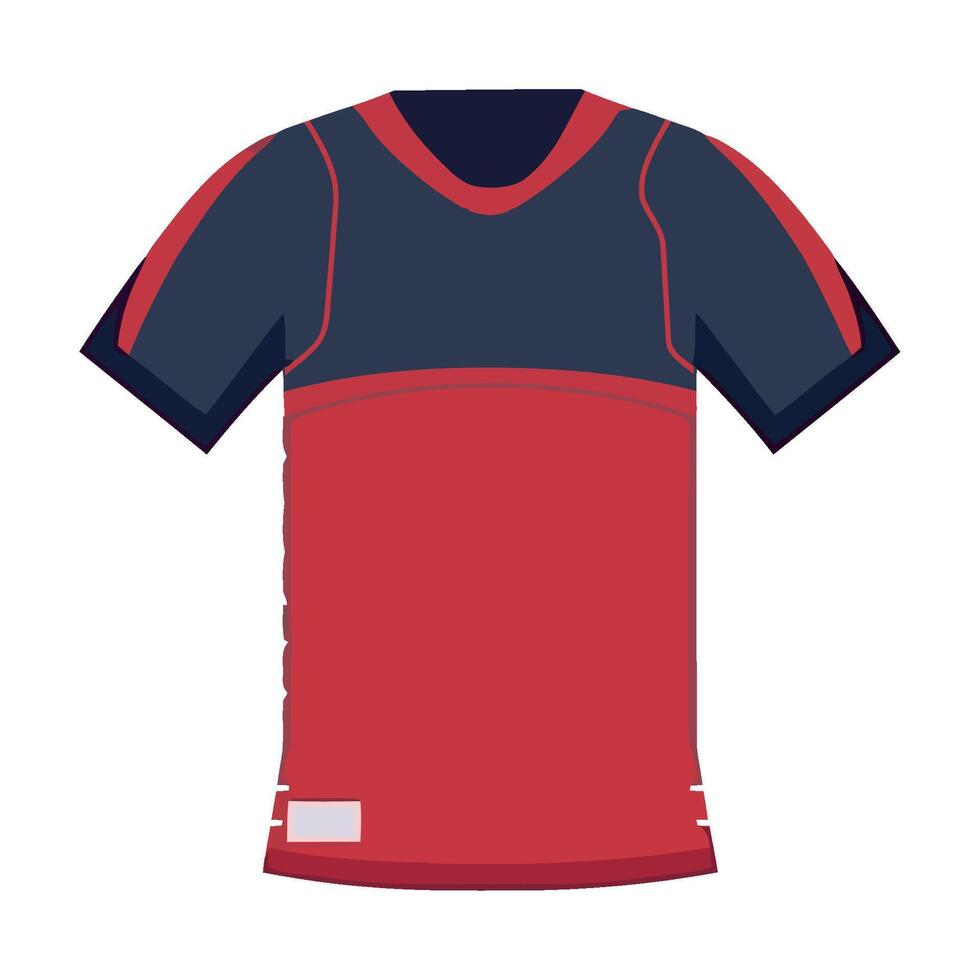 A red and navy rugby jersey on a white background vector