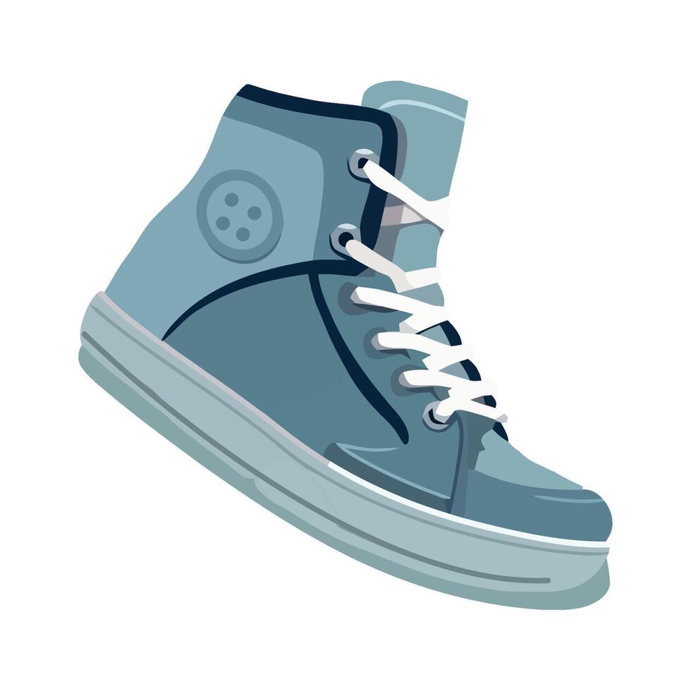 Blue sneakers on white background illustration vector