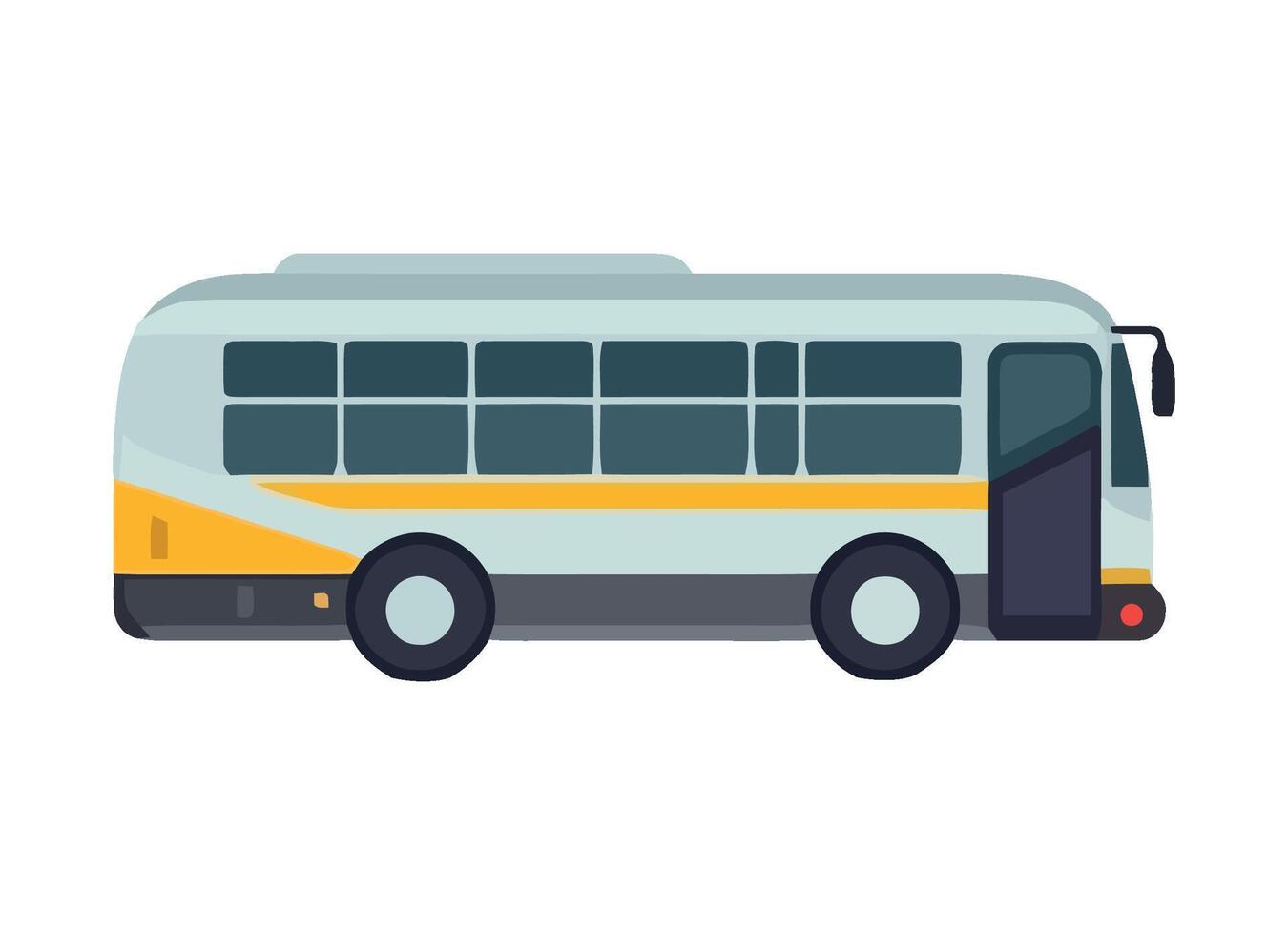A bus on a white background with a yellow stripe vector