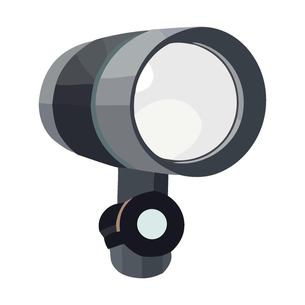 A flashlight with a light on it vector
