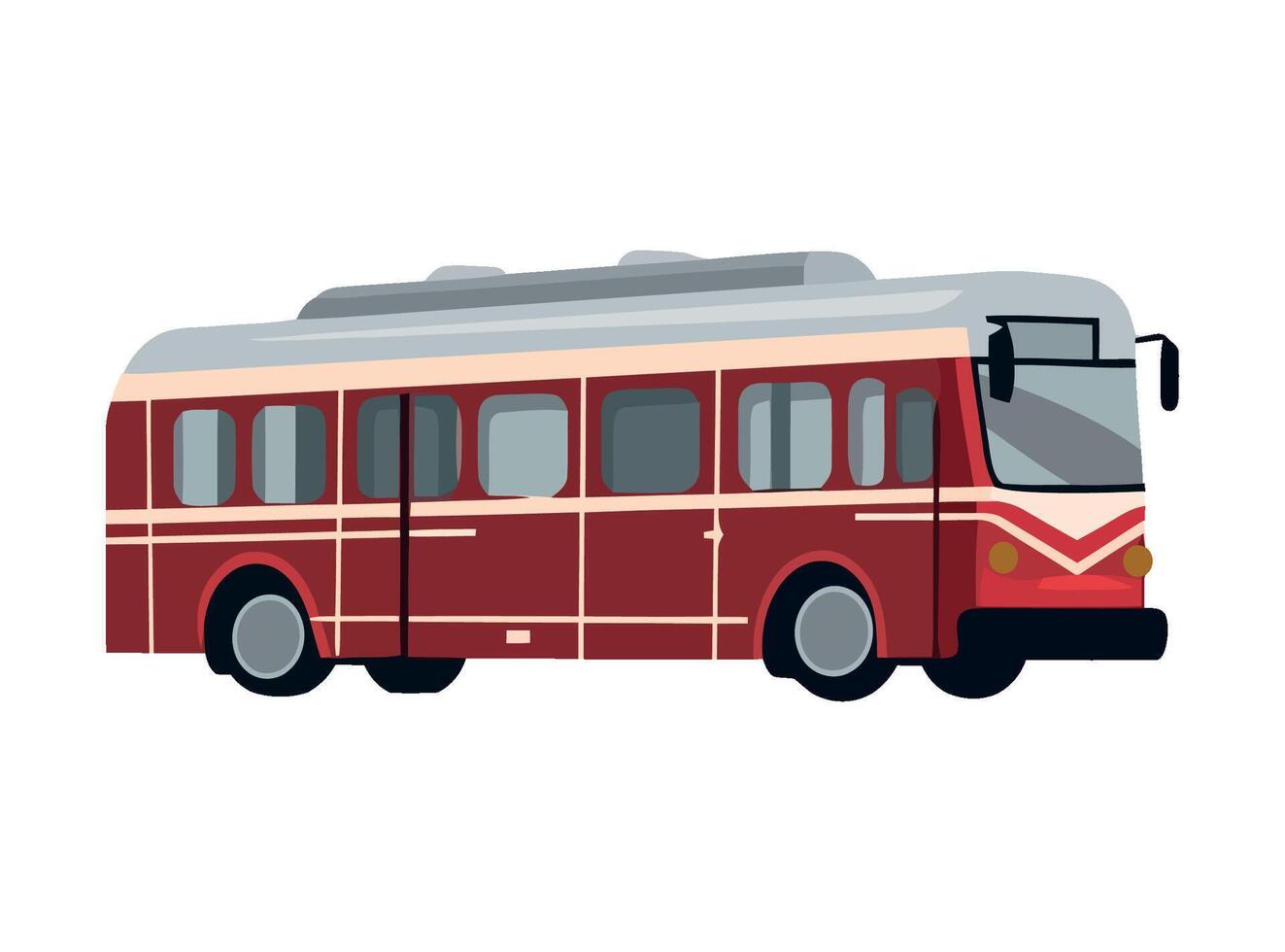 A red and white bus on a white background vector