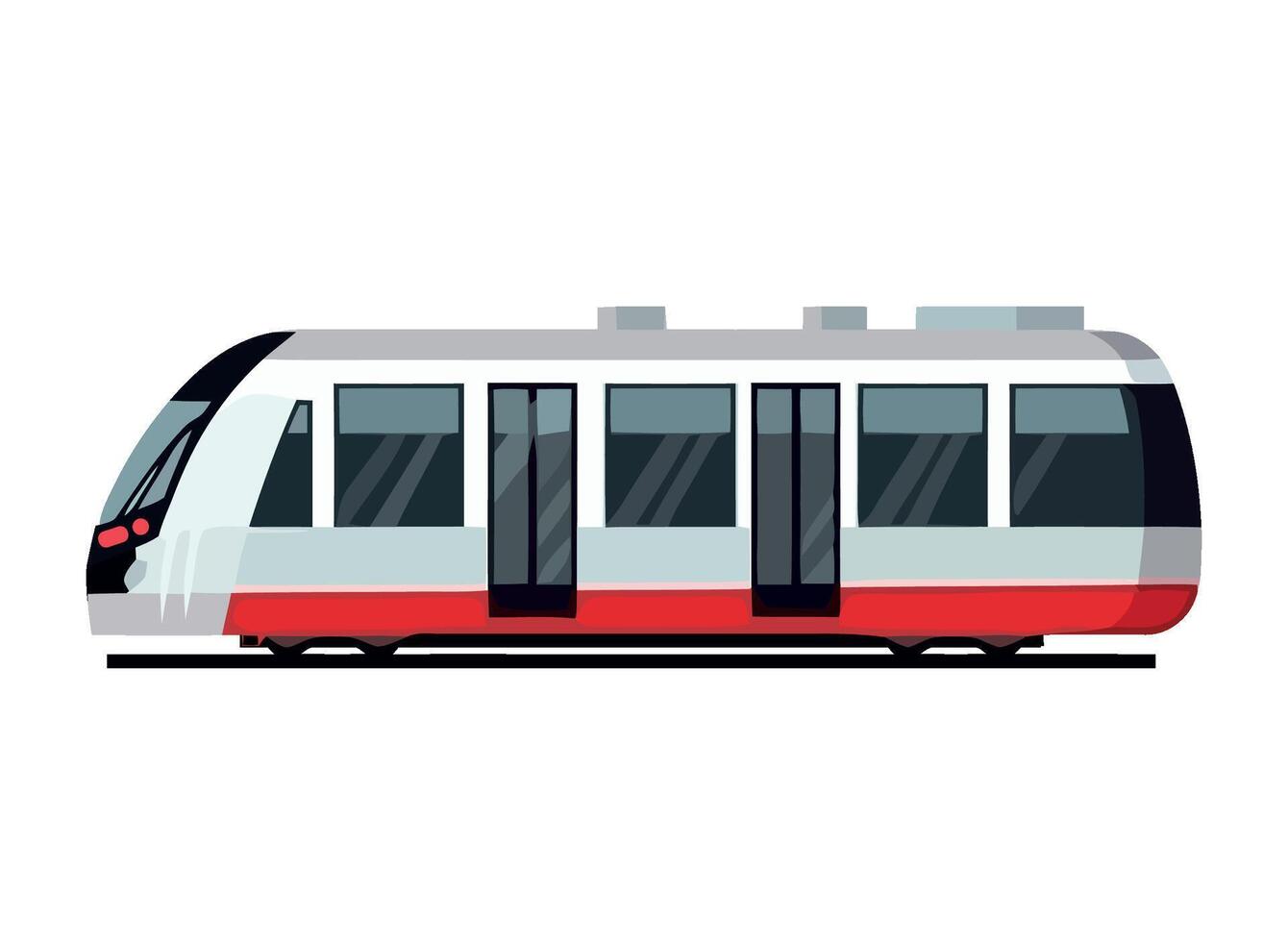 A train is shown on a white background vector